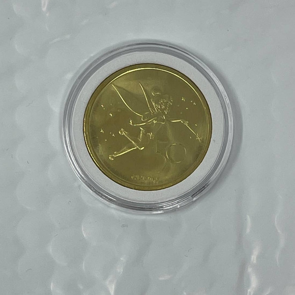 DISNEY 50th Anniversary Gold Medallion Coin Tinkerbell - Picture 1 of 2